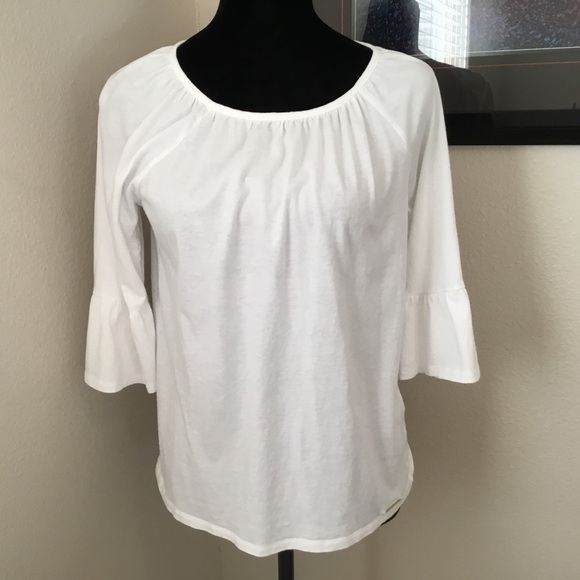 Michael Kors White Blouse 3/4 length belll sleeves - Picture 2 of 12